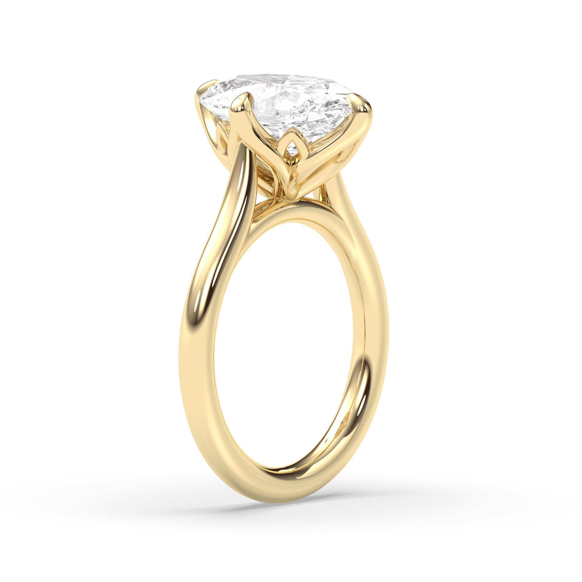 Marquise Shaped Three Stone Lab Grown Diamond Engagement Ring