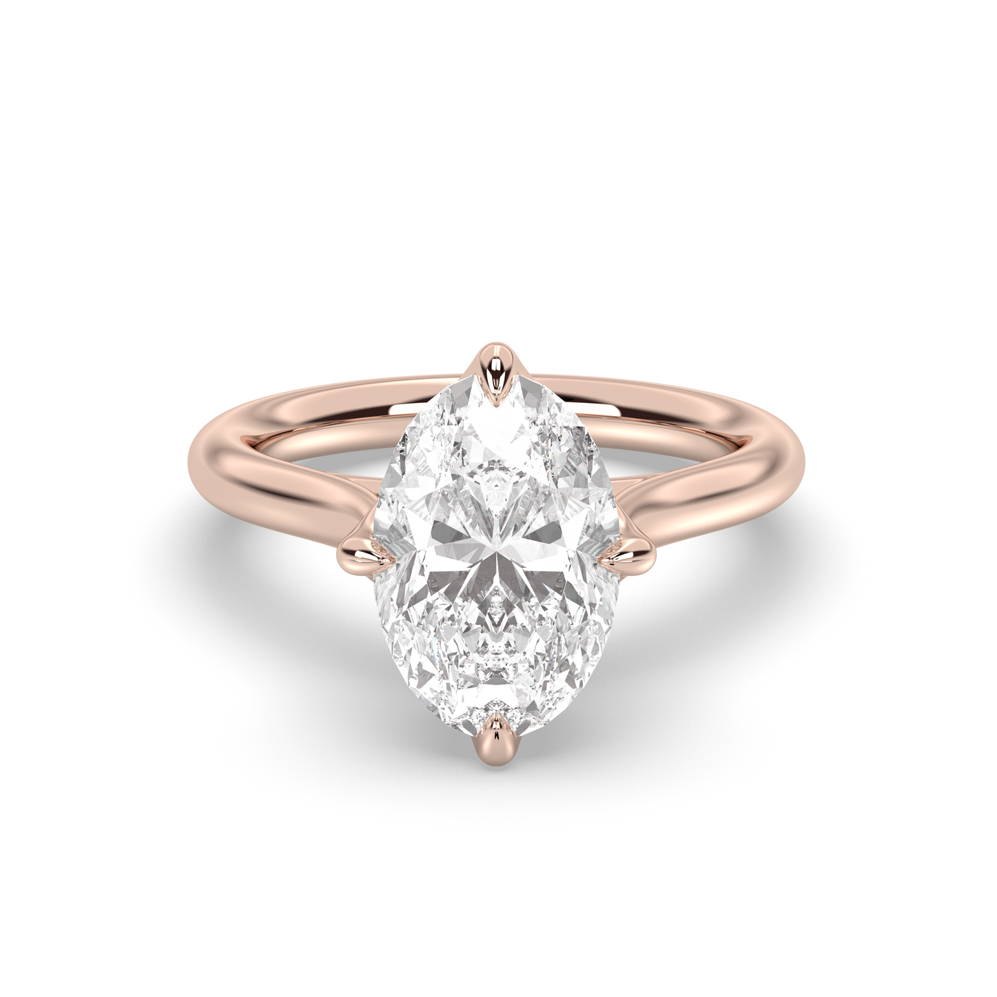Marquise Shaped Three Stone Lab Grown Diamond Engagement Ring