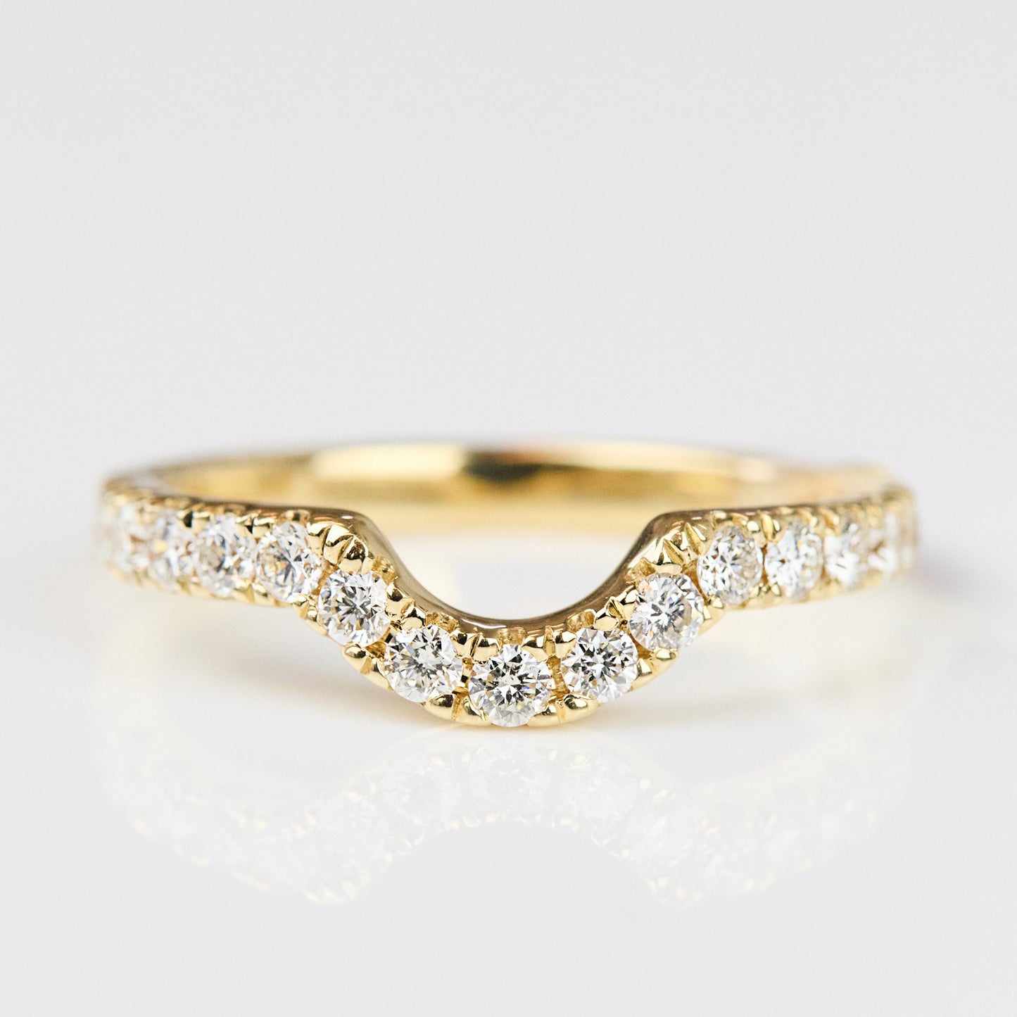 0.25 TCW Round Shaped Half Eternity Lab Grown Diamond Wedding Band