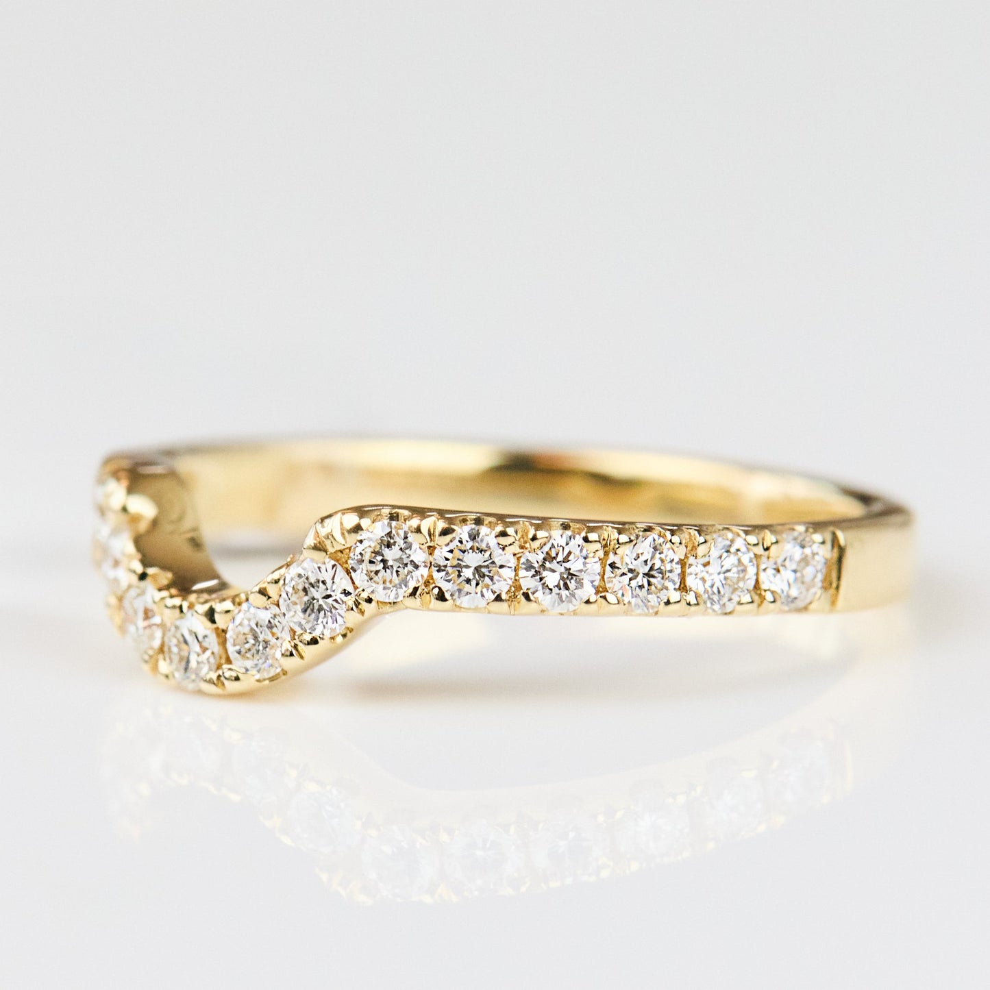 0.25 TCW Round Shaped Half Eternity Lab Grown Diamond Wedding Band