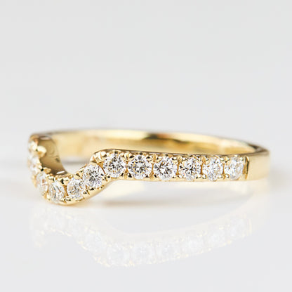 0.25 TCW Round Shaped Half Eternity Lab Grown Diamond Wedding Band