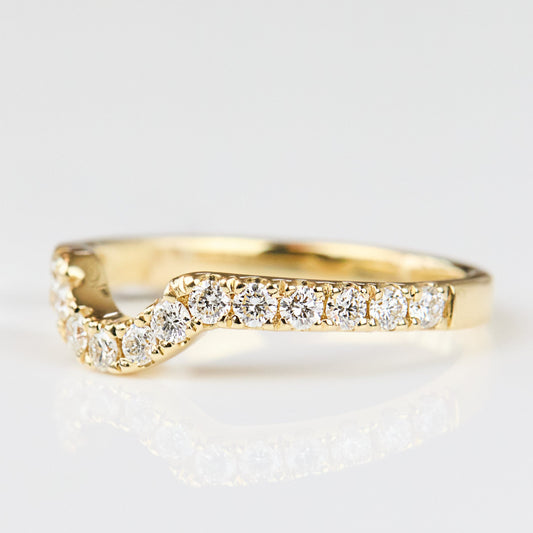 0.25 TCW Round Shaped Half Eternity Lab Grown Diamond Wedding Band