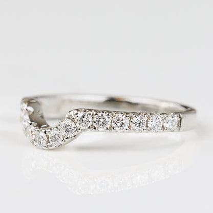 0.25 TCW Round Shaped Half Eternity Lab Grown Diamond Wedding Band