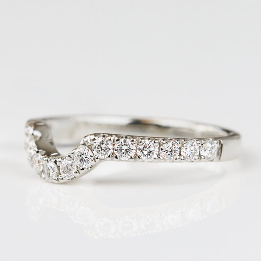 0.25 TCW Round Shaped Half Eternity Lab Grown Diamond Wedding Band