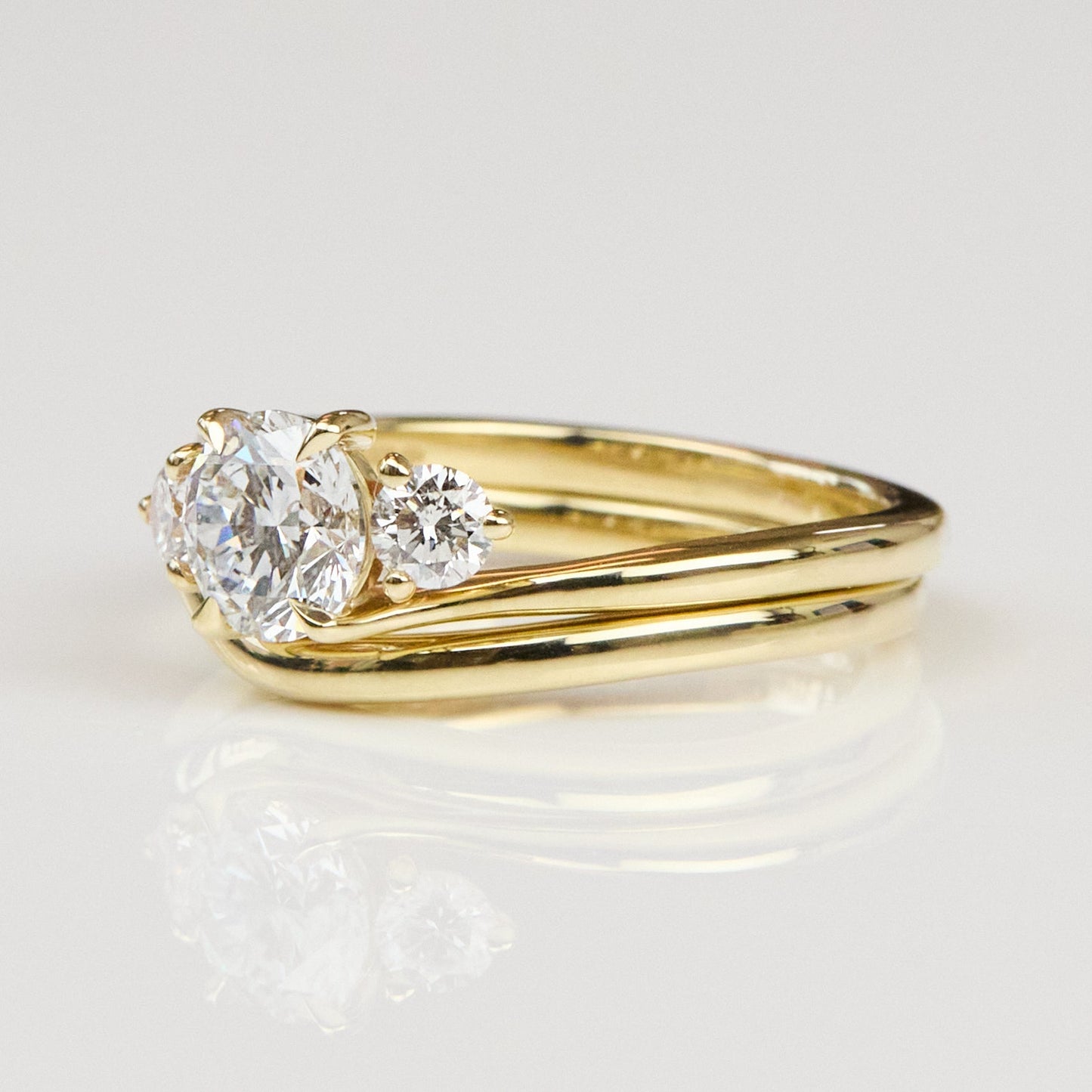 0.25 TCW Round Shaped Half Eternity Lab Grown Diamond Wedding Band