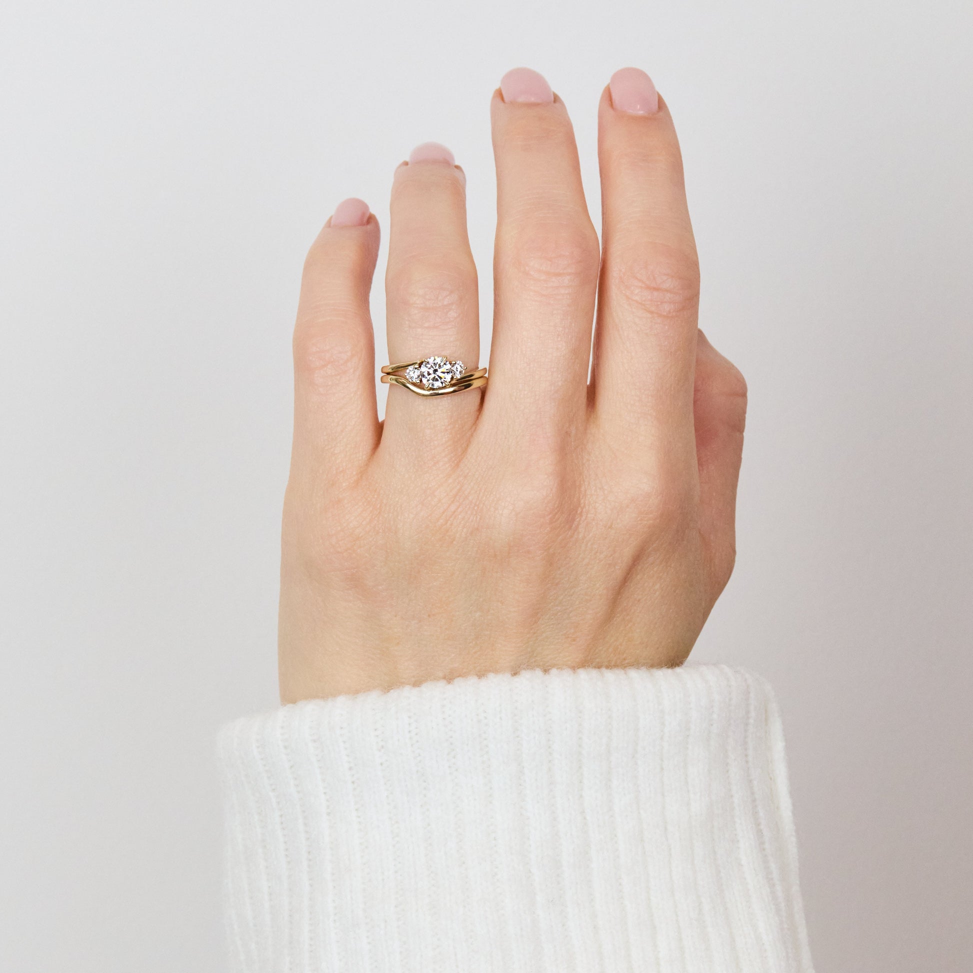 0.25 TCW Round Shaped Half Eternity Lab Grown Diamond Wedding Band