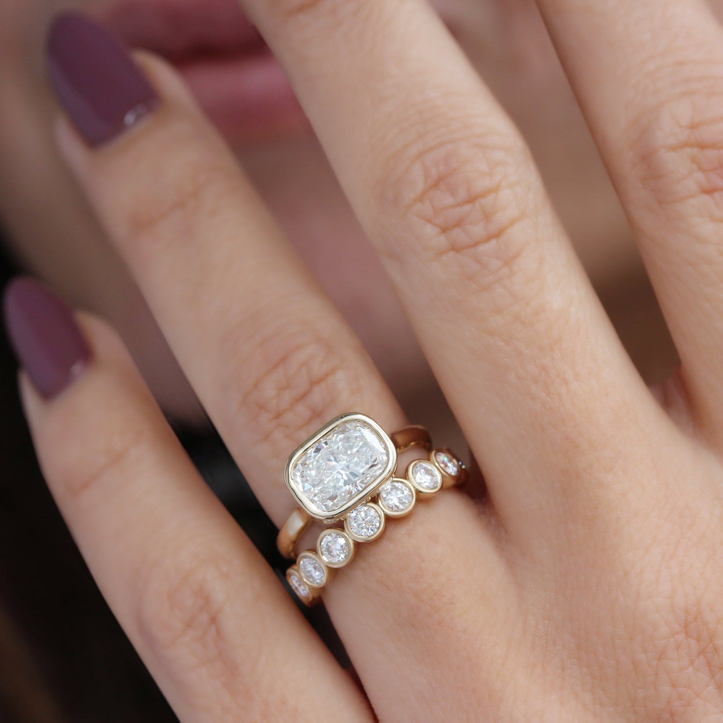 2.9 Carats Emerald Pave Styled Moissanite Engagement Ring
