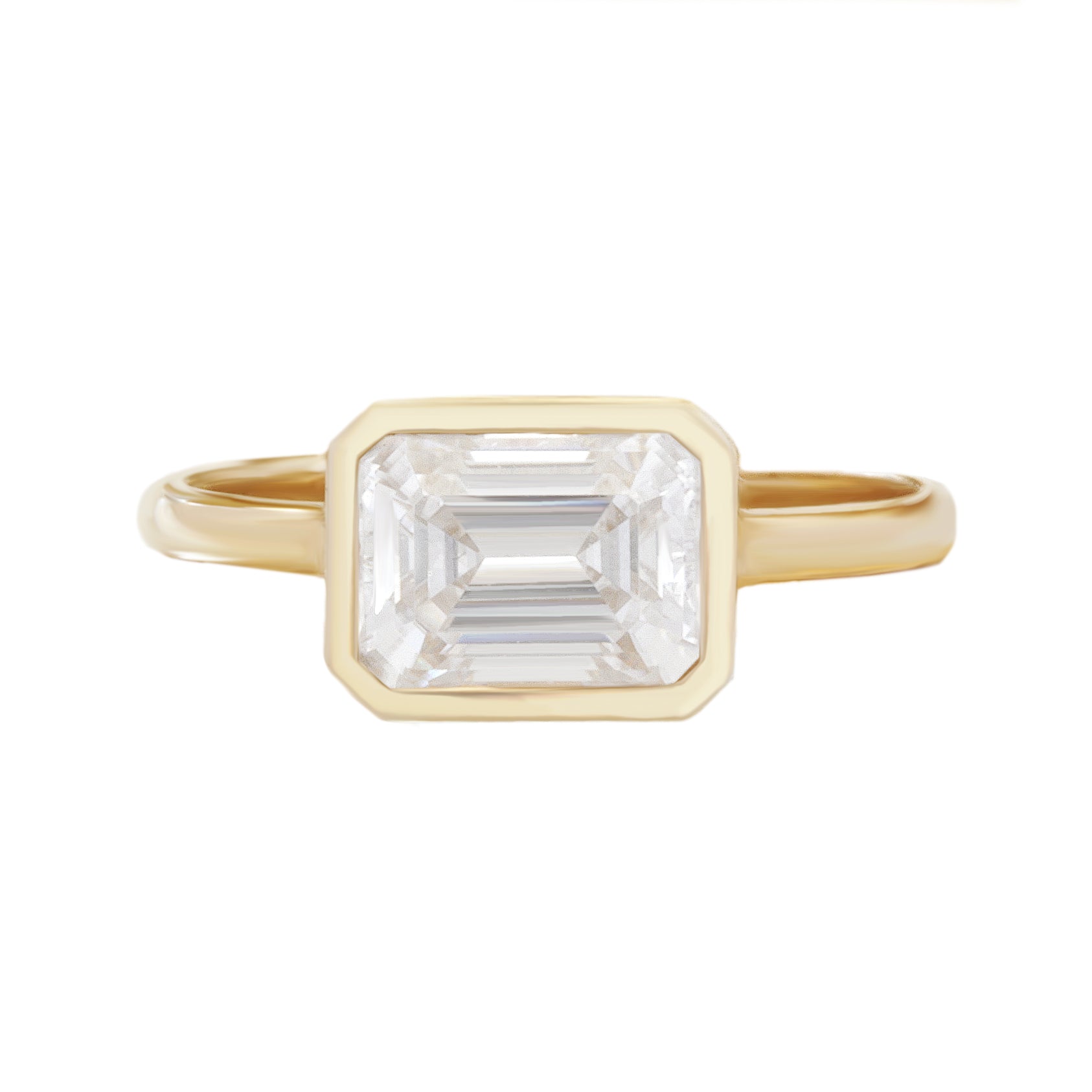 2.9 Carats Emerald Pave Styled Moissanite Engagement Ring
