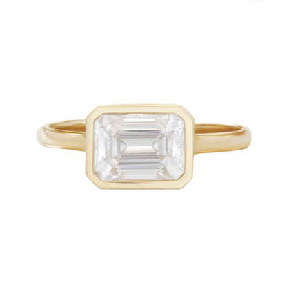 2.9 Carats Emerald Pave Styled Moissanite Engagement Ring