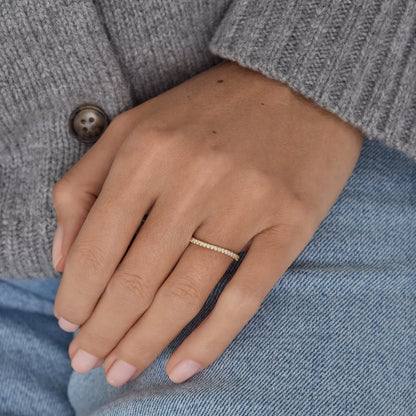 0.15 TCW Round Stones Slight Swirl Moissanite Diamond Wedding Band