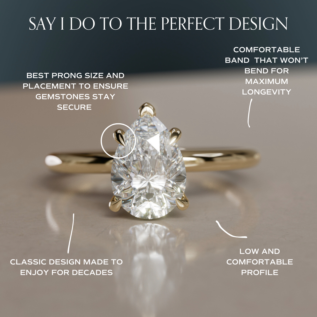 Marquise Shaped Three Stone Lab Grown Diamond Engagement Ring