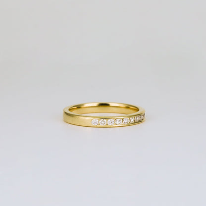 0.32 TCW Round Shaped Half Eternity Moissanite Wedding Band