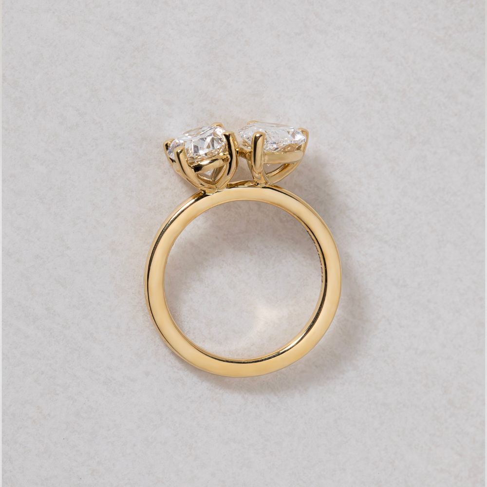 Marquise Shaped Three Stone Lab Grown Diamond Engagement Ring