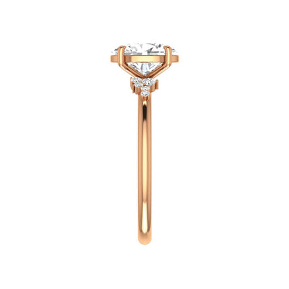 Marquise Shaped Three Stone Lab Grown Diamond Engagement Ring