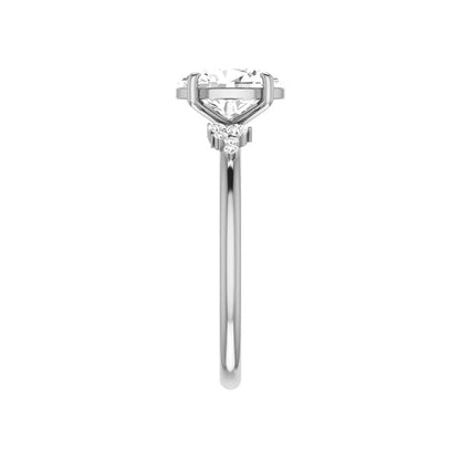 Marquise Shaped Three Stone Lab Grown Diamond Engagement Ring