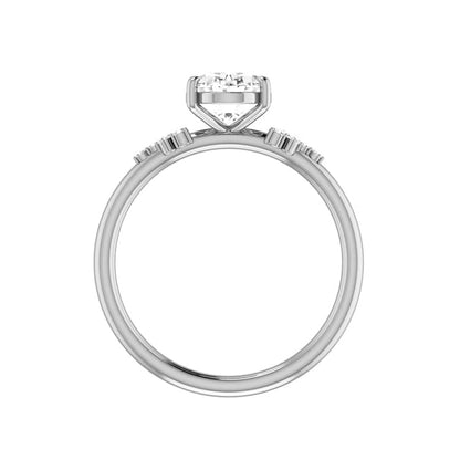 Marquise Shaped Three Stone Lab Grown Diamond Engagement Ring