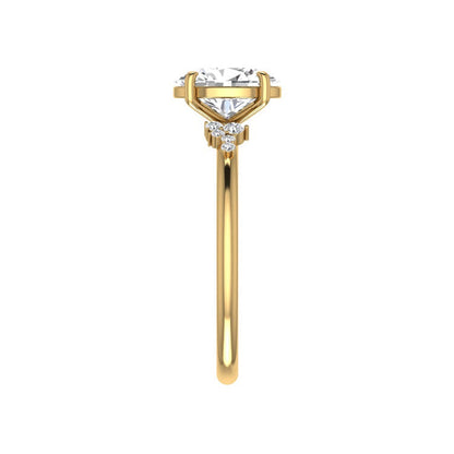 Marquise Shaped Three Stone Lab Grown Diamond Engagement Ring