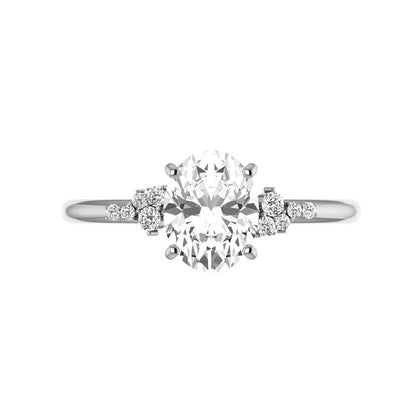 Marquise Shaped Three Stone Lab Grown Diamond Engagement Ring