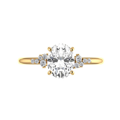Marquise Shaped Three Stone Lab Grown Diamond Engagement Ring