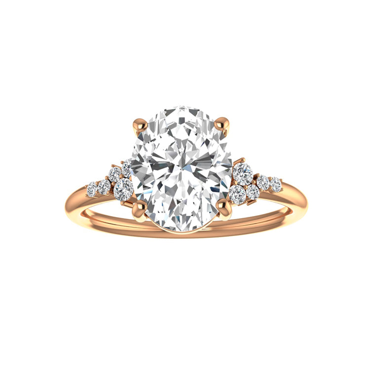 Marquise Shaped Three Stone Lab Grown Diamond Engagement Ring