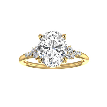Marquise Shaped Three Stone Lab Grown Diamond Engagement Ring