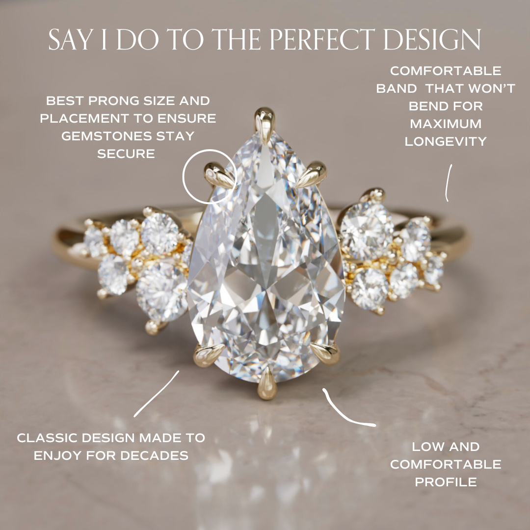 Marquise Shaped Three Stone Lab Grown Diamond Engagement Ring