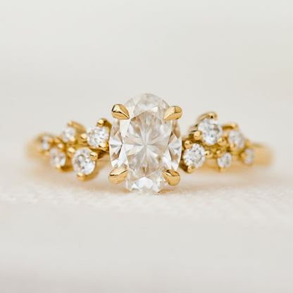 Marquise Shaped Three Stone Lab Grown Diamond Engagement Ring