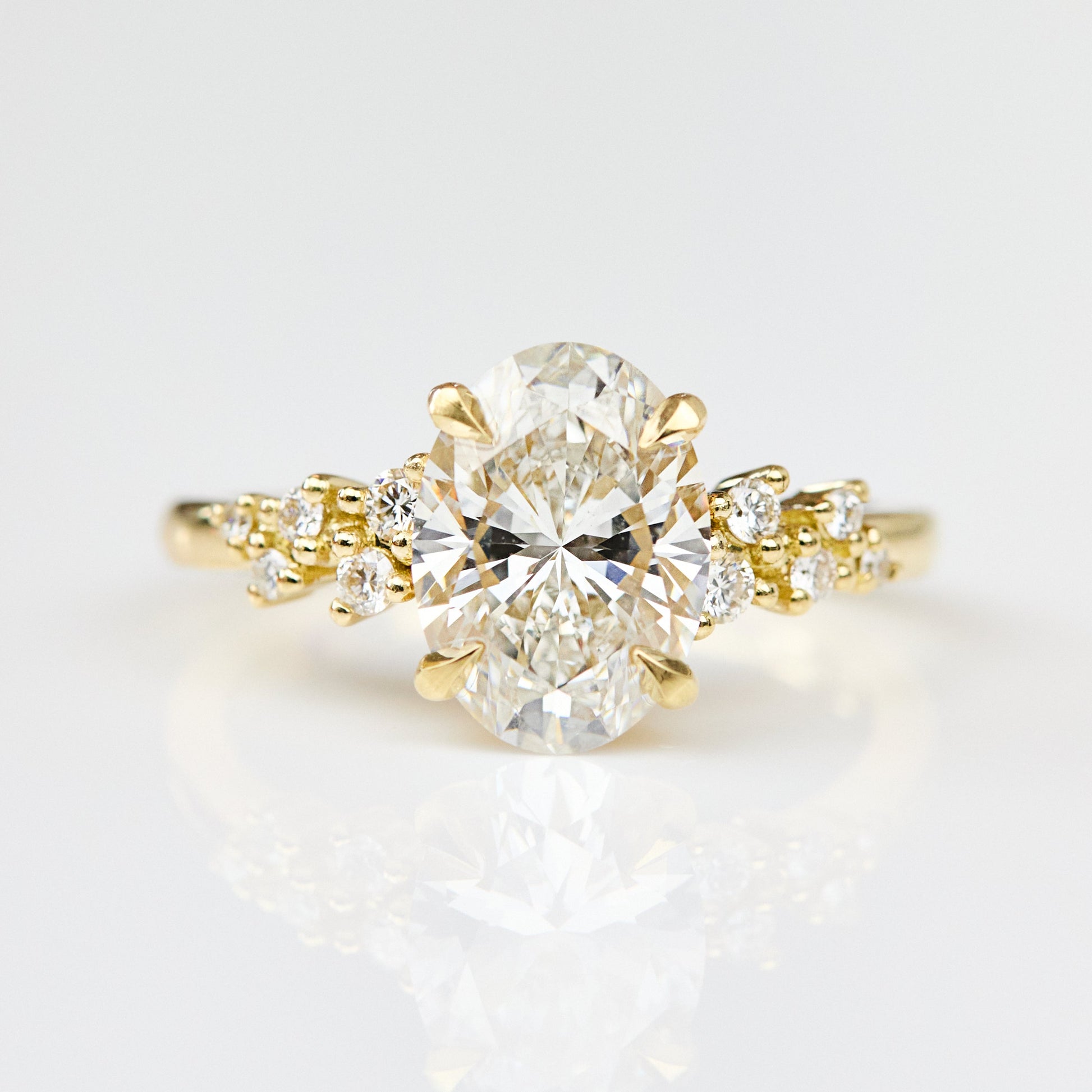 Marquise Shaped Three Stone Lab Grown Diamond Engagement Ring