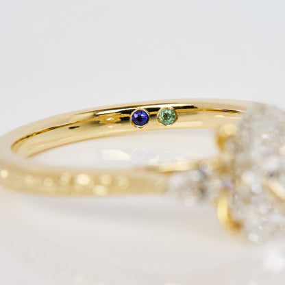 Marquise Shaped Three Stone Lab Grown Diamond Engagement Ring