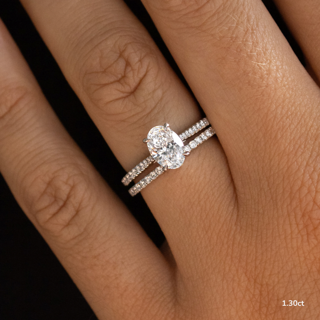 Marquise Shaped Three Stone Lab Grown Diamond Engagement Ring