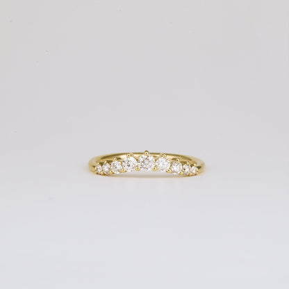 0.31 TCW Round Shaped Curved Moissanite Wedding Band