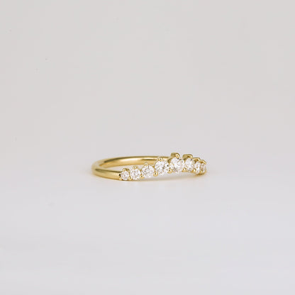0.31 TCW Round Shaped Curved Moissanite Wedding Band