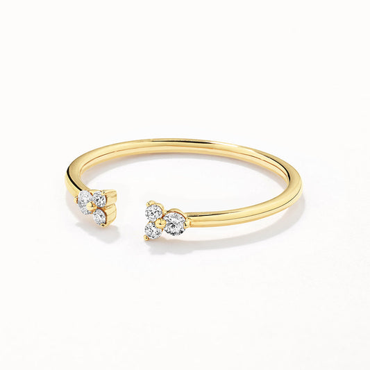 0.54 TCW Round Shaped Open Shank Moissanite Diamond Wedding Band