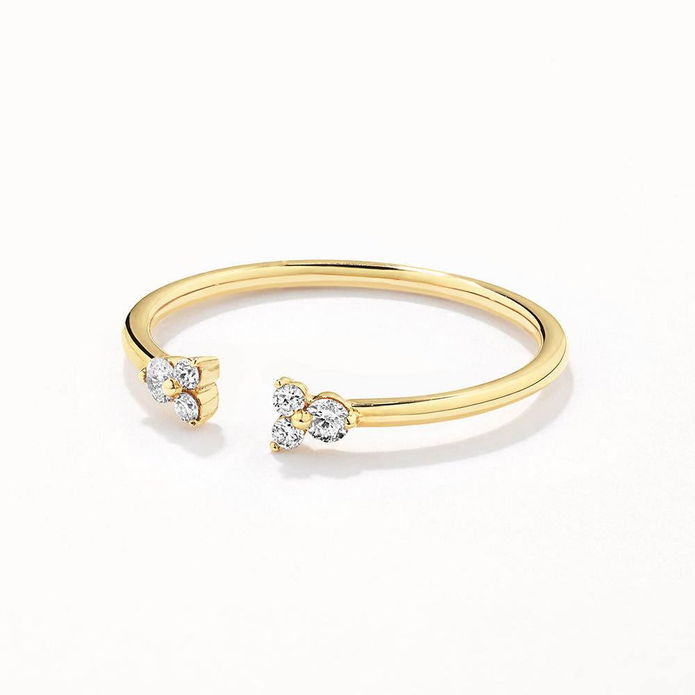 0.54 TCW Round Shaped Open Shank Moissanite Diamond Wedding Band