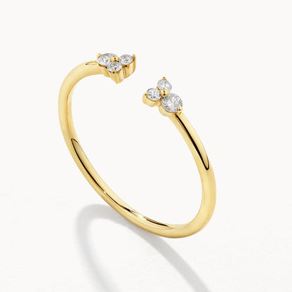 0.54 TCW Round Shaped Open Shank Moissanite Diamond Wedding Band