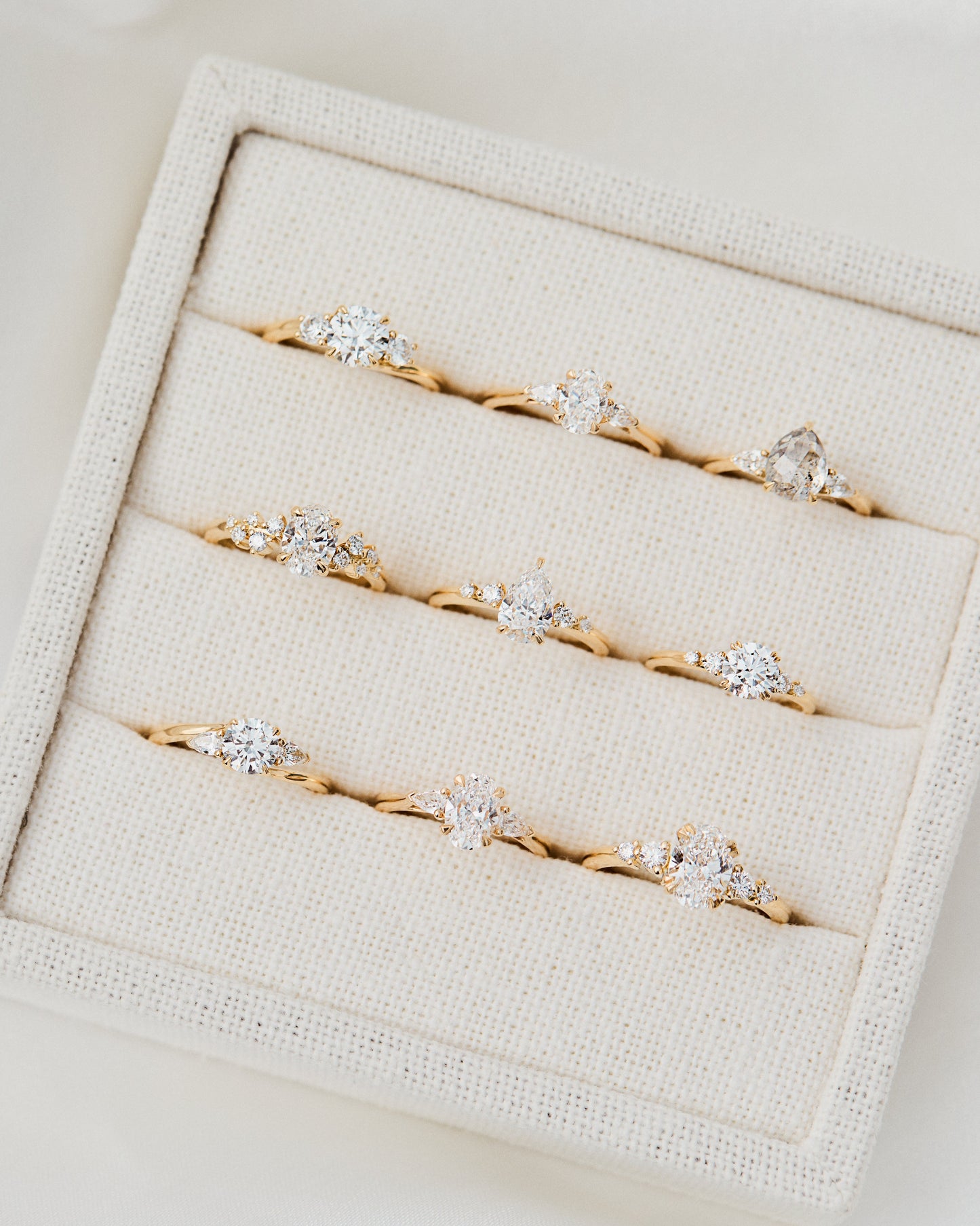 Marquise Shaped Three Stone Lab Grown Diamond Engagement Ring