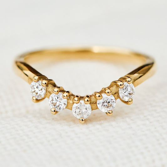 0.25 TCW Round Shaped Half Eternity Lab Grown Diamond Wedding Band