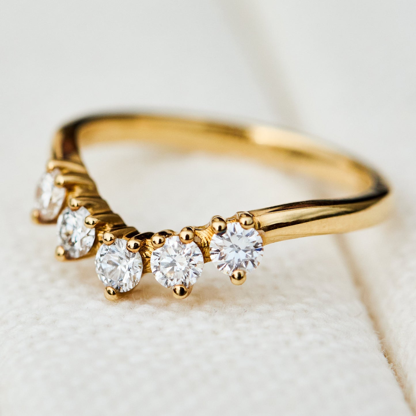 0.25 TCW Round Shaped Half Eternity Lab Grown Diamond Wedding Band