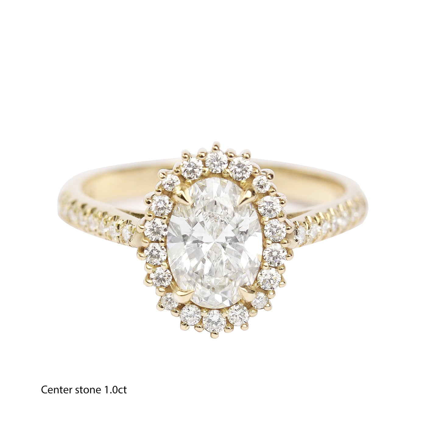 2.9 Carats Emerald Pave Styled Moissanite Engagement Ring