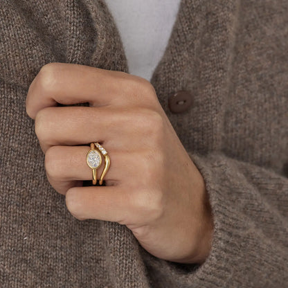 Timeless 2 CT Oval Cut Bezel Solitaire Moissanite Diamond Engagement Ring