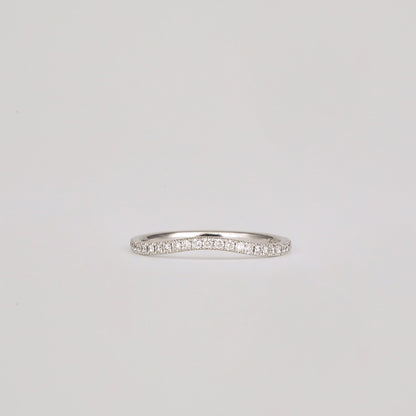 0.21 TCW Round Shaped Curved Moissanite Wedding Band