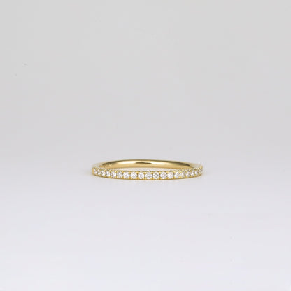 0.21 TCW Round Shaped Half Eternity Moissanite Wedding Band