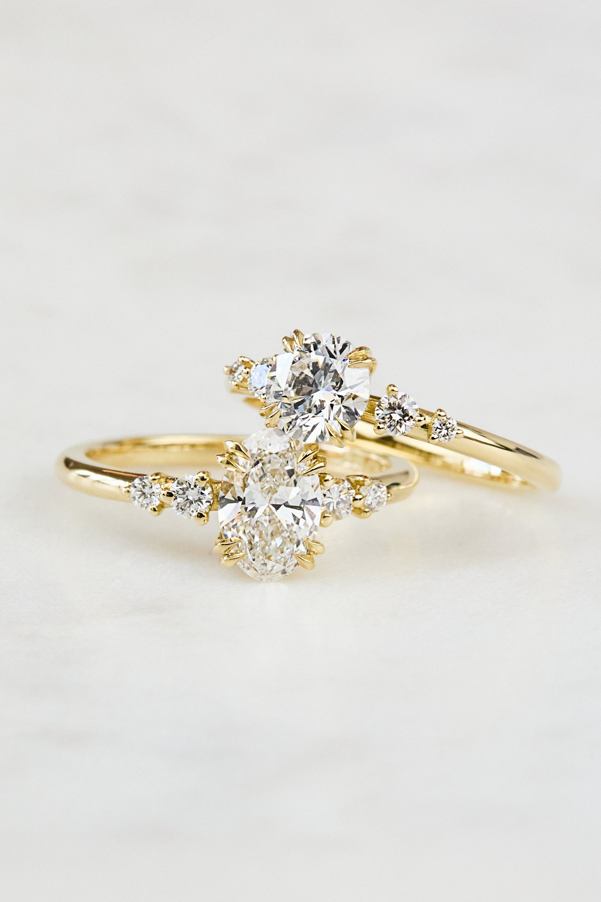 Marquise Shaped Three Stone Lab Grown Diamond Engagement Ring