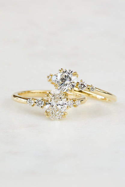 Marquise Shaped Three Stone Lab Grown Diamond Engagement Ring