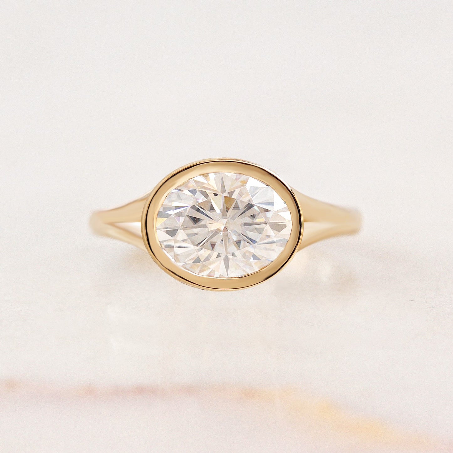 2.9 Carats Emerald Pave Styled Moissanite Engagement Ring