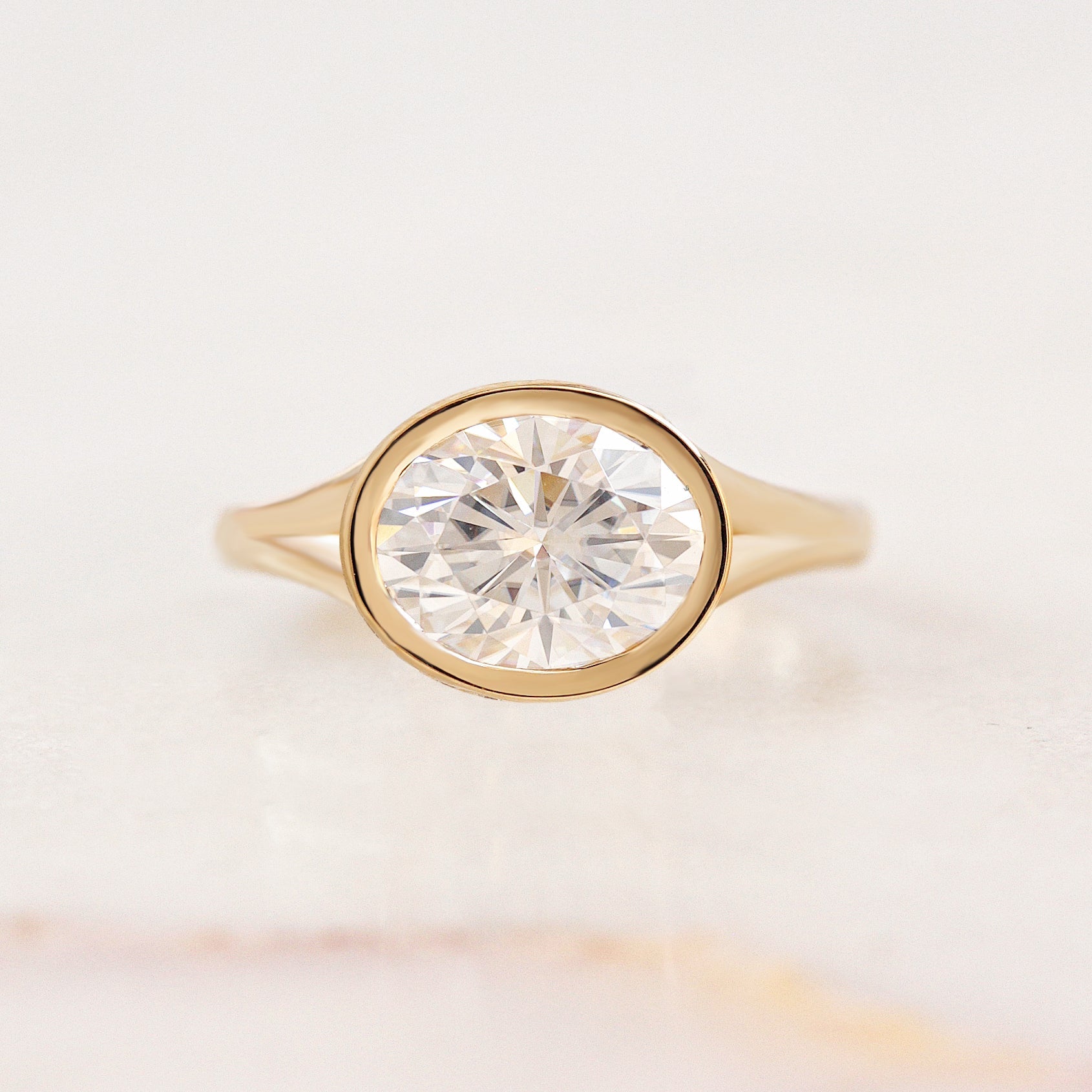 2.9 Carats Emerald Pave Styled Moissanite Engagement Ring