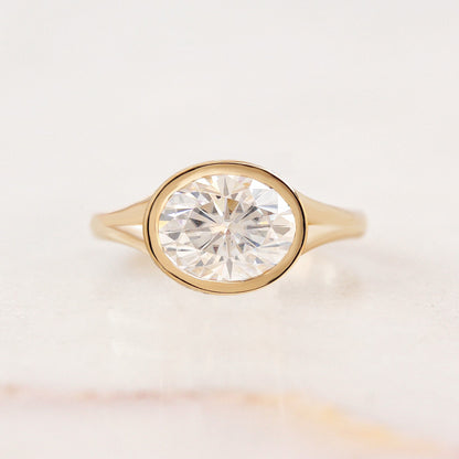 2.9 Carats Emerald Pave Styled Moissanite Engagement Ring