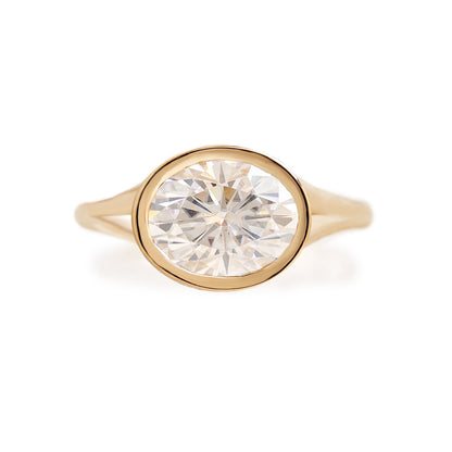 2.9 Carats Emerald Pave Styled Moissanite Engagement Ring