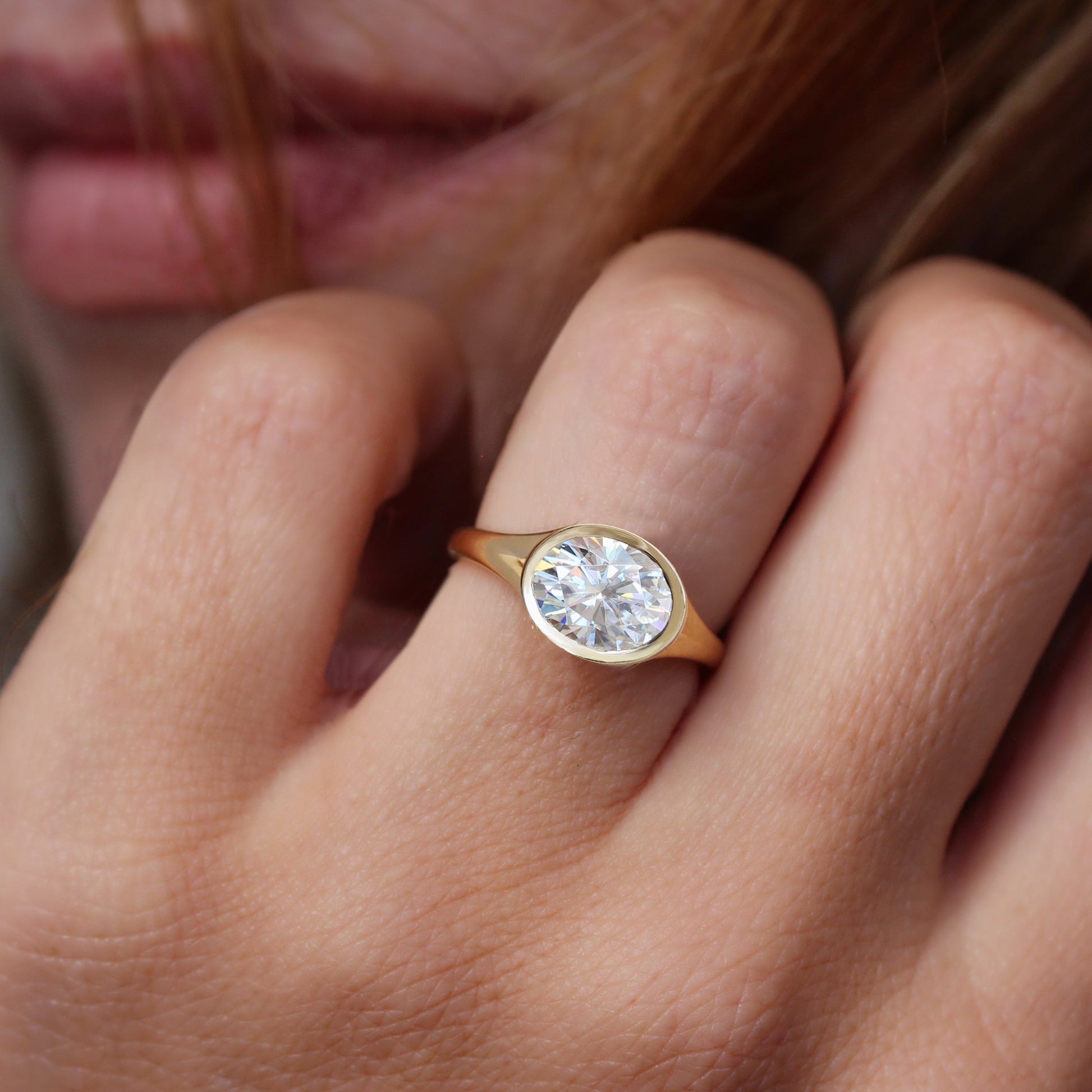 2.9 Carats Emerald Pave Styled Moissanite Engagement Ring
