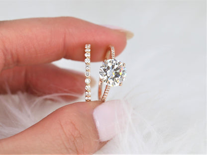 2.7 CT Round Cut Pave Moissanite Bridal Ring Set